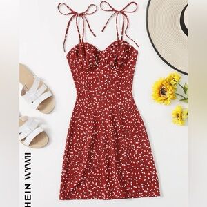 Burgundy hearted mini dress VERY CUTE NEVER WORN